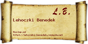 Lehoczki Benedek névjegykártya