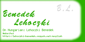 benedek lehoczki business card